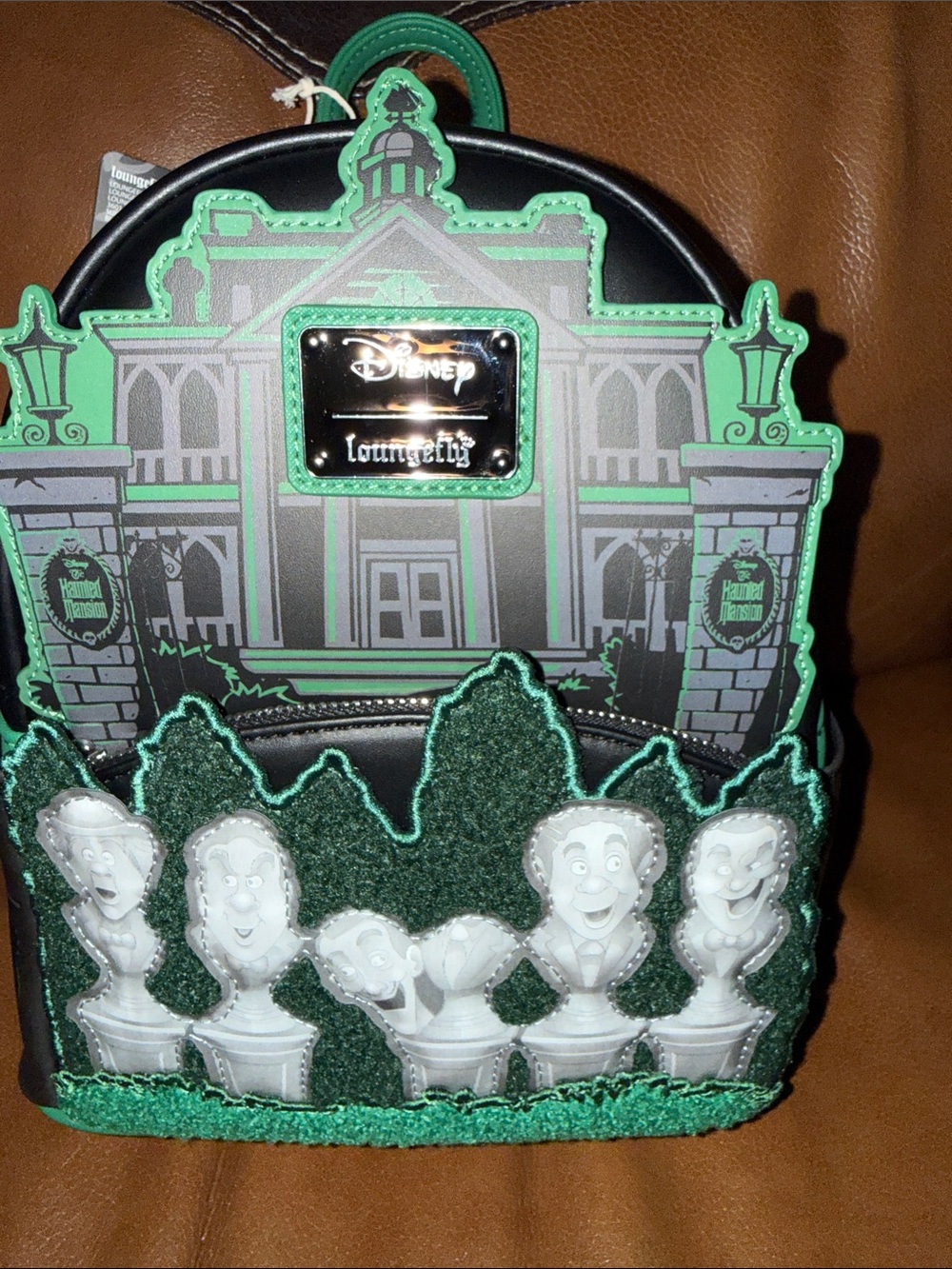 Disney Loungefly Black and Teal Haunted Mansion 
Singing Busts Lenticular